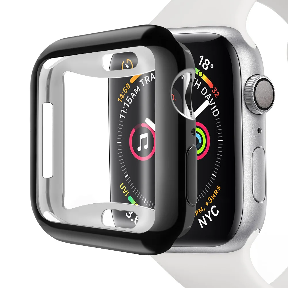 1 шт., чехол для Apple Watch, чехол 40 мм, 44 мм, серия 4, цветная оправа, защитный чехол, чехол для iwatch, аксессуары для ремешка