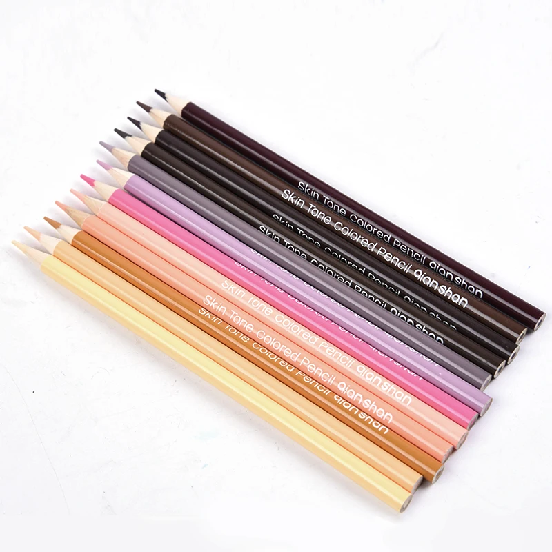 12 Colors Professional Artist Drawing Pencil Set Skin Crayon ...