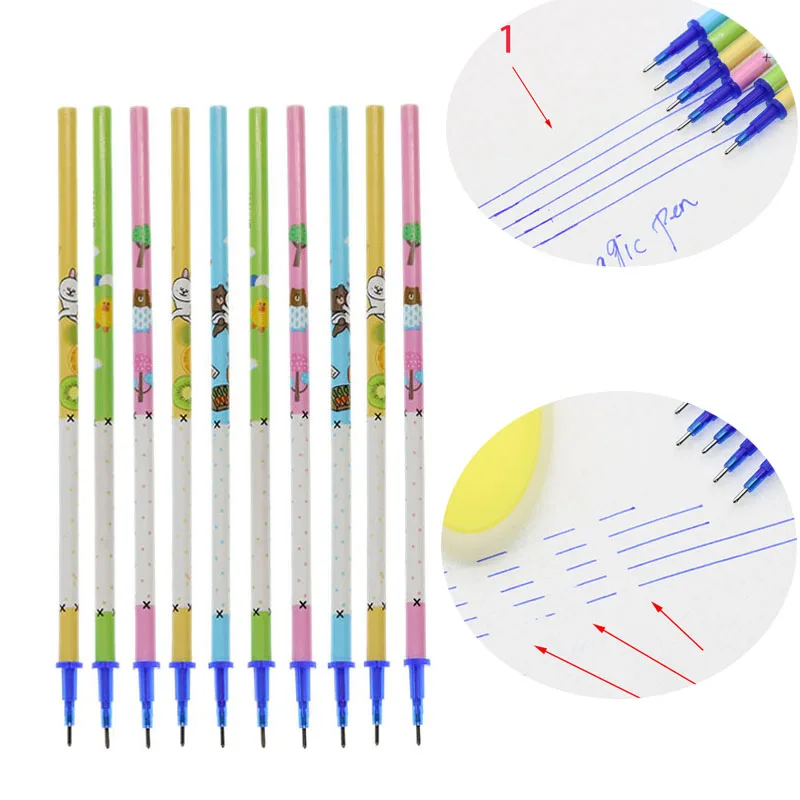 

Wipeable Can Be Filled Needle 0.5mm Blue Ink Erasable Magic Refill Office Learning Stationery School Student Material Supplies