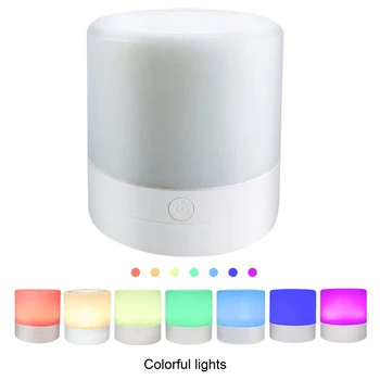 

6 Light Colors Mini Rechargeble Led Touch Night Light Innovative Small Nightlight Table Bedside Lamp Adjustable Night Lamp