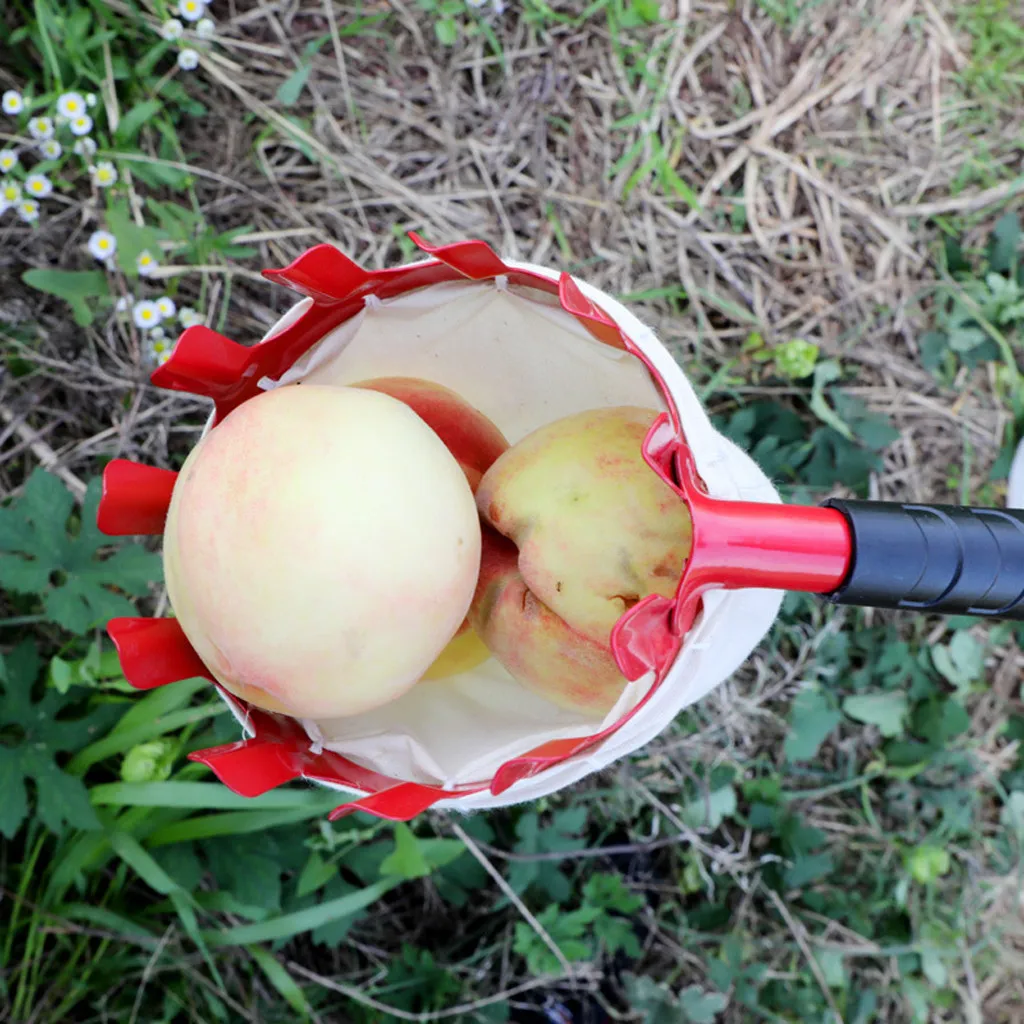 1 шт. металлический фруктовый сборщик удобная ткань садовый сад яблоки, персики инструменты для сбора высоких деревьев#5