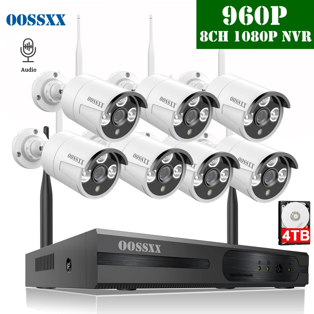 

8CH Wireless NVR Kit CCTV Camera System 7pcs 960P 1.3MP Audio Indoor Outdoor IP Security Camera Wifi Video Surveillance System