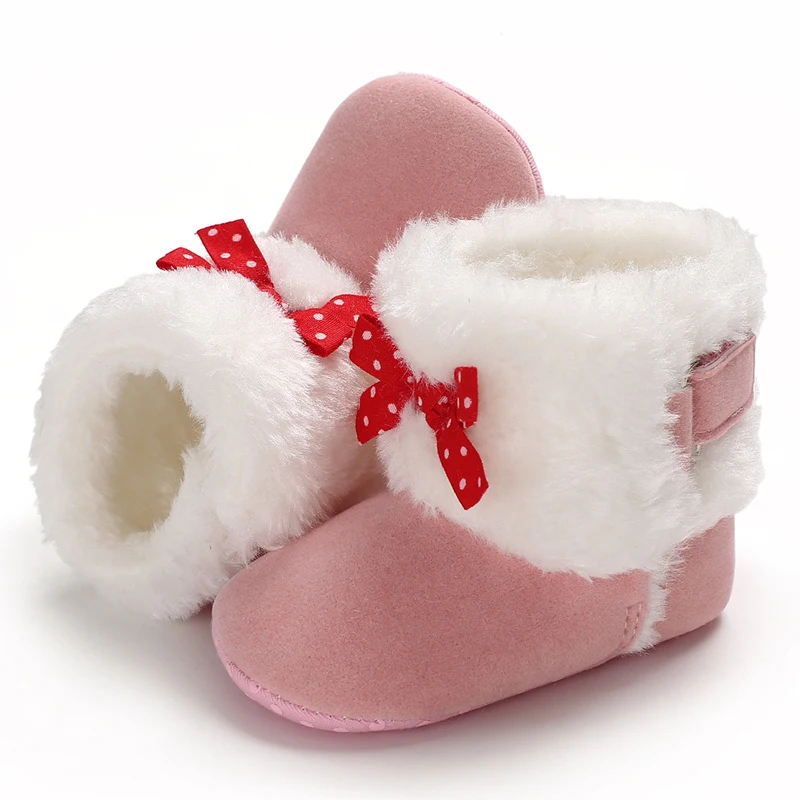 Детские Ботинки Зимняя обувь для новорожденных девочек детская обувь на мягкой подошве теплый младенческие сапоги для снега девочки детский пинетки для младенцев Принцесса плюшевые сапоги