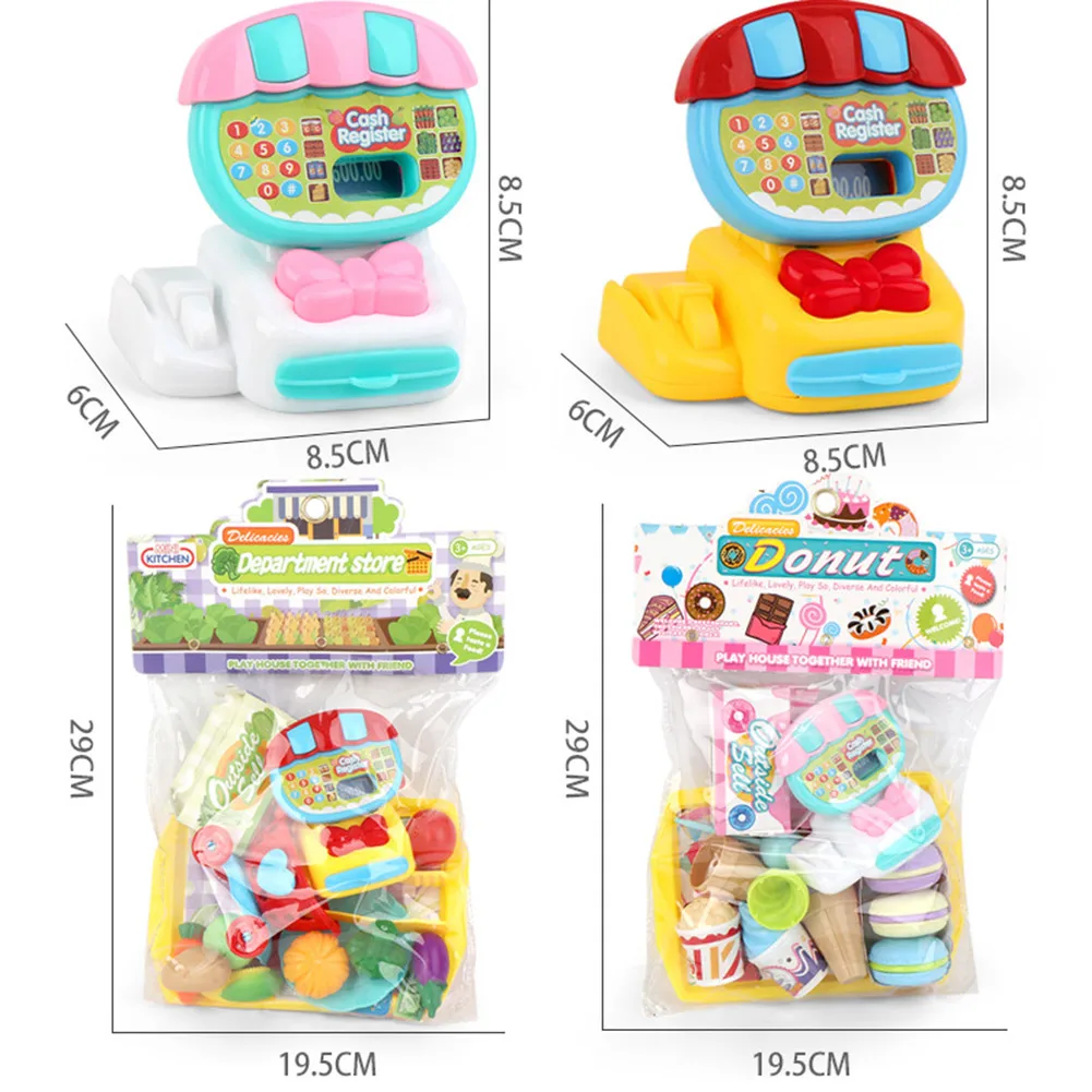  2020 New 22Pcs/Set Mini Supermarket ABS House Toys Educational Teaching Cash Kids Toys Gift - 4000379475006