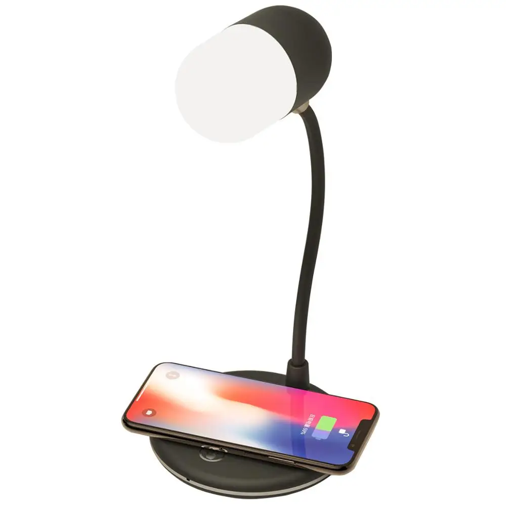  Table Desk LED Lamp Light Bluetooth Speaker Qi Wireless Charger Desktop Pad for Iphone 8 X Xs Max S