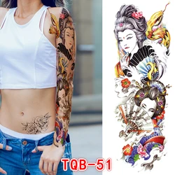 3 Designs Waterproof Temporary Tattoo Stickers Full Arm Large Skull Old School Tatoo Stickers Flash Fake Tattoos for Men Women