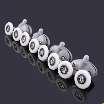 

8x Twin Shower Glass Door 4 Top / 4 Bottom Rollers Runners Wheels Pulleys 23mm/25mm