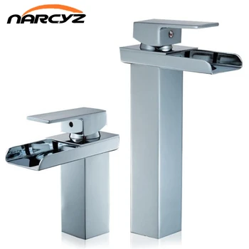 

Bathroom Faucet Brass single handle Chrome basin faucet bathroom waterfall basin Hot and Cold mixing Bathroom Faucet XT572