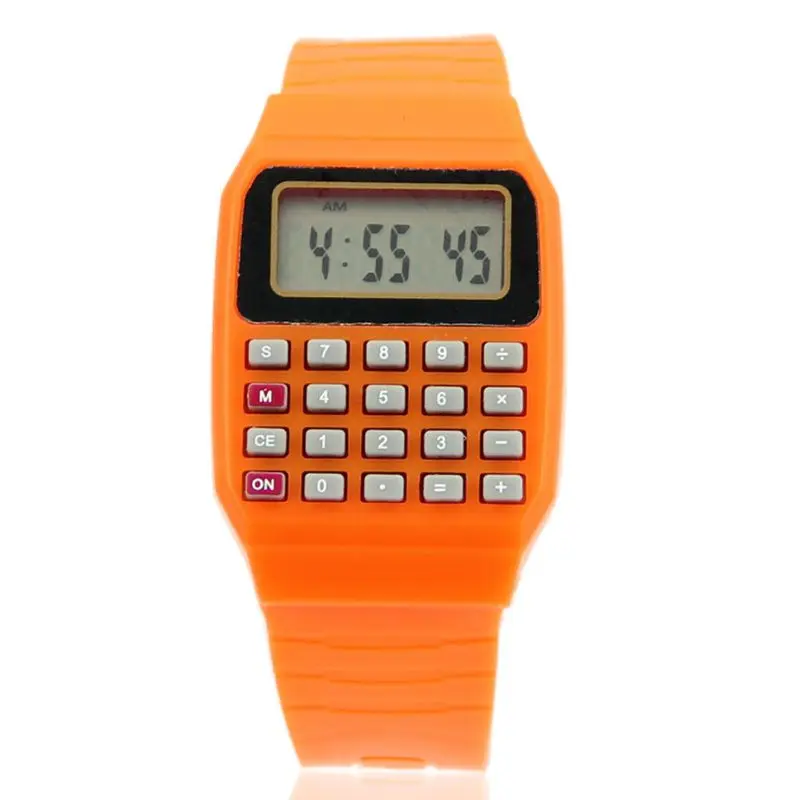 Fad Children Silicone Date Multi Purpose Kids Electronic Calculator Wrist Watch AXYF 4