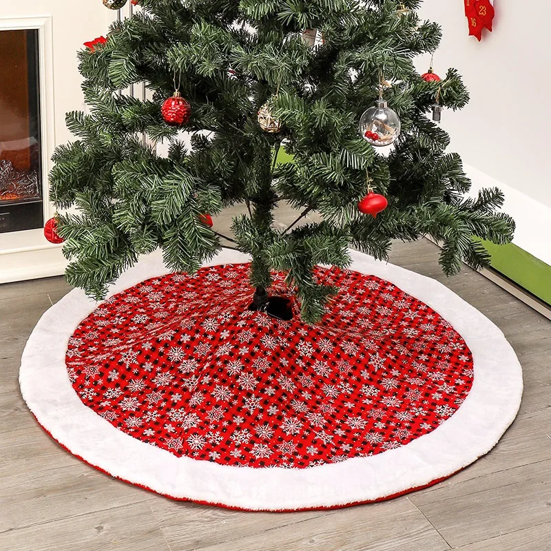 Рождественская елка красная юбка фартуки лось Санта и снежинки украшения для дома Рождественская елка юбка новогодний декор