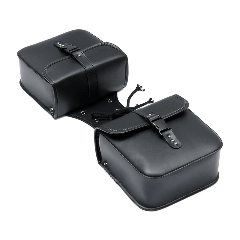 

1 Pair Saddle Bags Waterproof Motorcycle PU Leather Side Storage Pouch Black Holder Organizer Universal