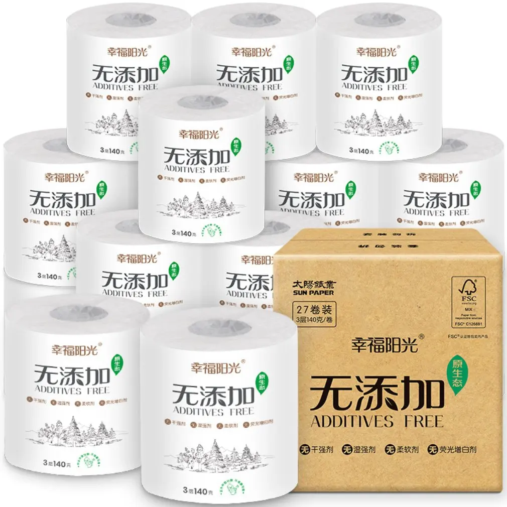 

6 Rolls Standard 3-layer Toilet Paper Bulk Rolls Bath Tissue Household Bathroom Soft Paper Towel for Hotel