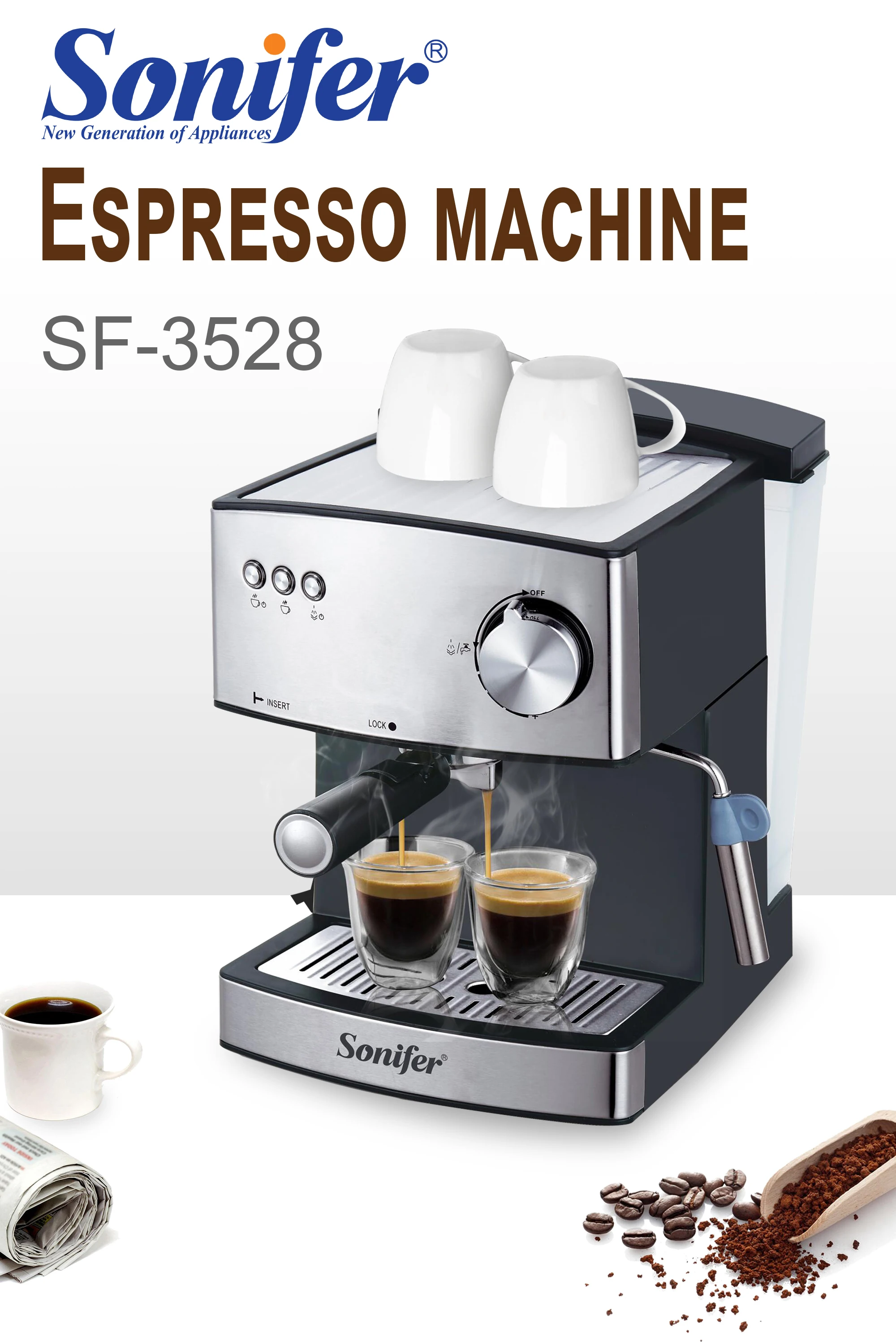 ماكينة قهوة اكسبرسو الإيطالية رغوة كابتشينو صانع القهوة