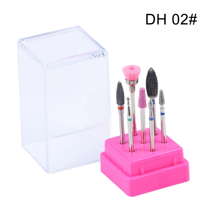 2 7PCS Ceramic Diamond Nail Drill Bits Set Milling Cutter for Manicure Pedicure Rotary Gel Clean Bits Electric Machine Accessory - Цвет: 2