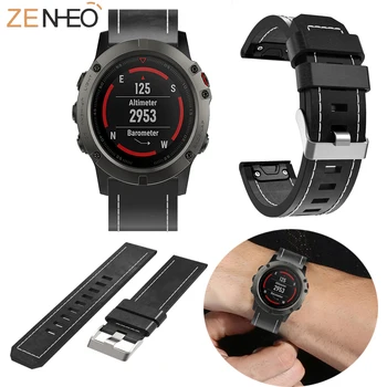 

New 26mm luxury men leisure sport Leather Strap Quick Fit Wrist Starp Replacement Watch Strap For Garmin Fenix 5X 6X watchband