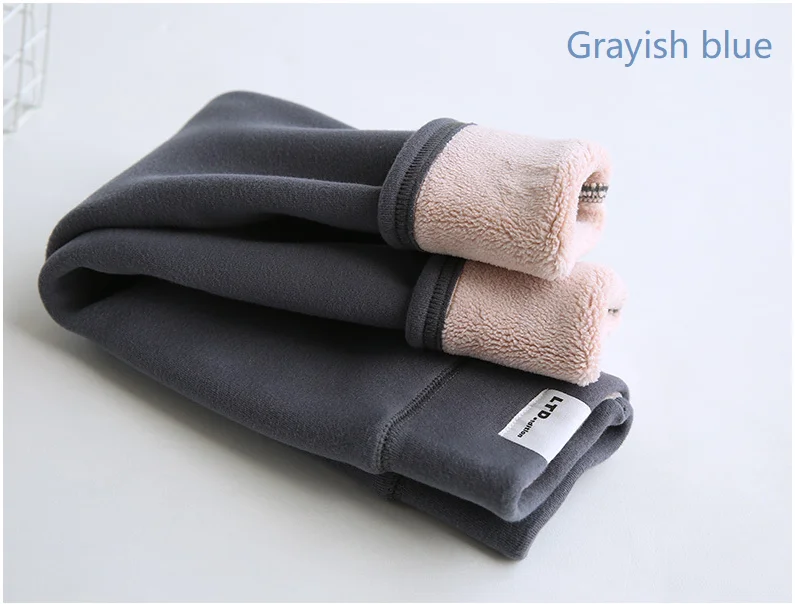 grayish blue Осень-зима, теплые штаны для маленьких девочек, плотные леггинсы, колготки для новорожденных, штаны, Повседневные детские штаны - Цвет: grayish blue