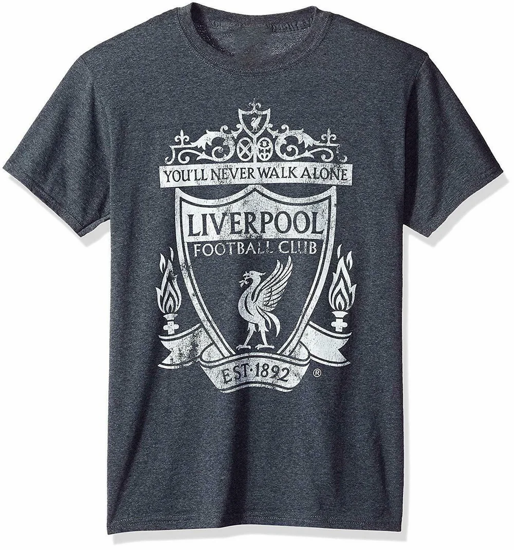 

Authentic LIVERPOOL Mono Color Logo Slim-Fit T-Shirt Heather Charcoal S-2XL NEW Cotton Tee Shirt Casual Print Fashion