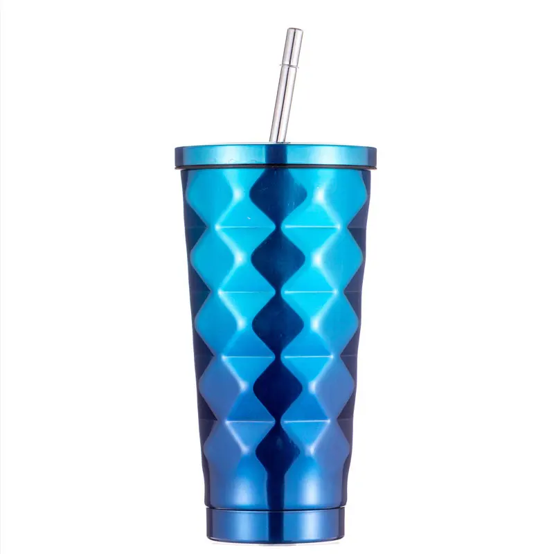 520ml Stainless Steel Vacuum Flasks Coffee Mug Milk Insulated Bottles Tumbler Thermos Cup Outdoor Travel Drink Bottle with Straw