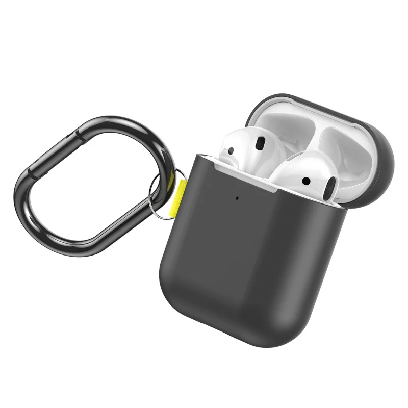 Чехол для наушников Baseus AirPods силиконовый чехол для AirPods 2 1 чехол беспроводной Bluetooth чехол для наушников Airpods - Цвет: Black