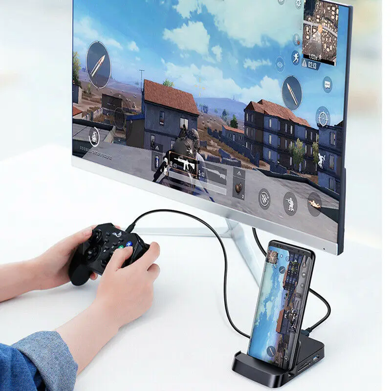  Type-C To HDMI Station Charging Dock SD TF Extension Hub For MacBook For Huawei P30 P20 Pro For Sam