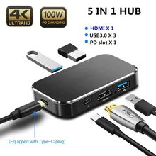 Thunderbolt 3 USB 3,1 type C к HDMI сплиттер PD 100W зарядный адаптер 4K 60Hz док-станция type-c концентратор для Macbook MateBook проектор