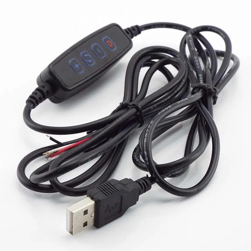 Description Picture 5 of itemUSB Port Power Supply Cable DC 5V LED Dimmer Dimming 2pin 3pin Wire Extension Cord Line Color Control for LED Light Chips