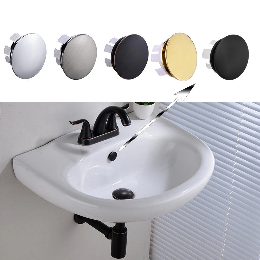 Practical Sink Replacement Basin Overflow Cover Bathroom Ring Cover Brass 
