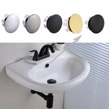 Bouchon de débordement d'évier en laiton massif, trou rond pour lavabo de salle de bains Chrome/nickel brossé/ORB/or brossé/noir mat