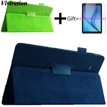 

11.11 Fashion Luxury Tablet PC Case Stand Cover+Screen Protector Tablet Glass For Samsung Galaxy Tab E 9.6" T560 T561 Cover Case