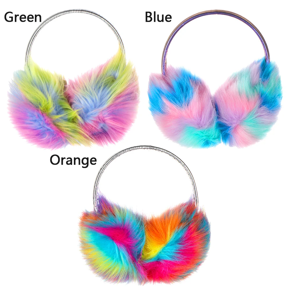 Tanie Zimowe kolorowe ciepłe pluszowe słuchawki nauszniki wygodne futerko moda nauszniki