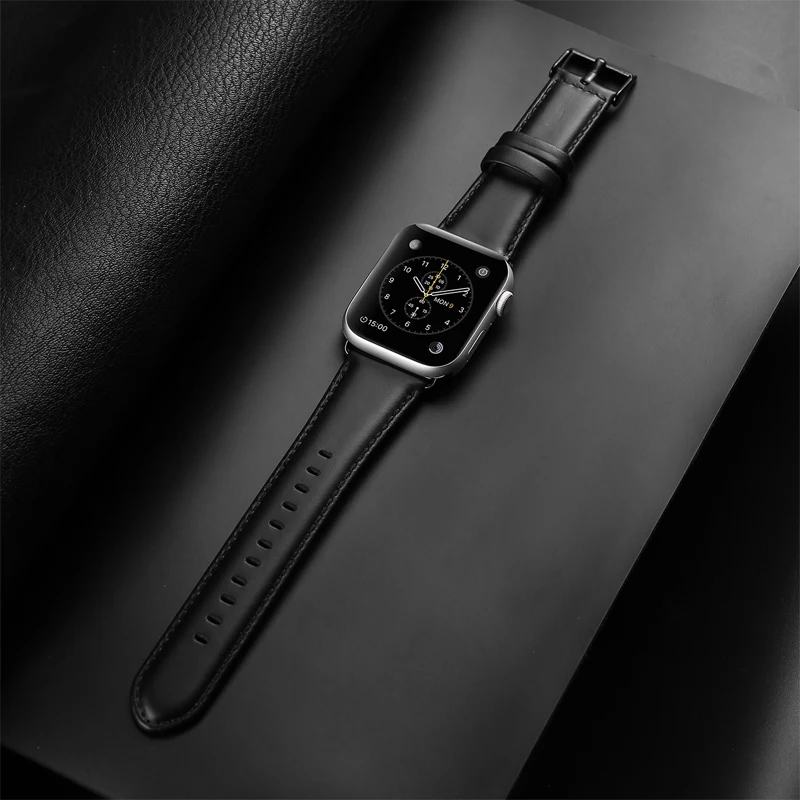 Ремешок для Apple watch 44 мм 40 мм correa iwatch series 5 4 3 2 высококачественный кожаный ремешок 42 мм 38 мм аксессуары для Apple watch