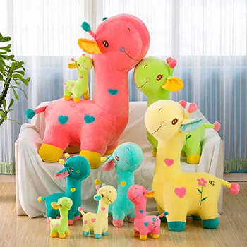 

55CM Fawn Plush Stuffed Toy Lovely Animal Doll Figure Doll Children Kids Gifts Green Yellow Pink Deer Free Shipping