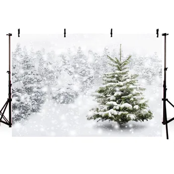 

Mehofond Backdrop Winter White Forest Jungle Snowflake Christmas Tree Baby Portrait Photography Backgrounds for Photo Studio Pro