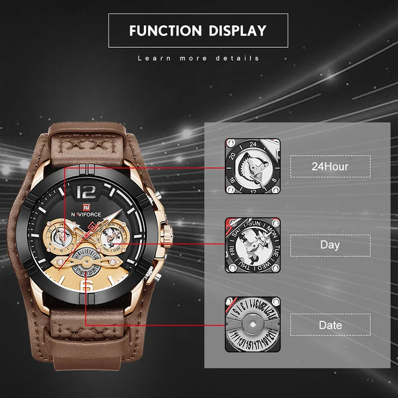 Мужские s часы лучший бренд класса люкс NAVIFORCE мужские кожаные спортивные наручные часы мужские календарь кварцевые часы водонепроницаемые Relogio Masculino