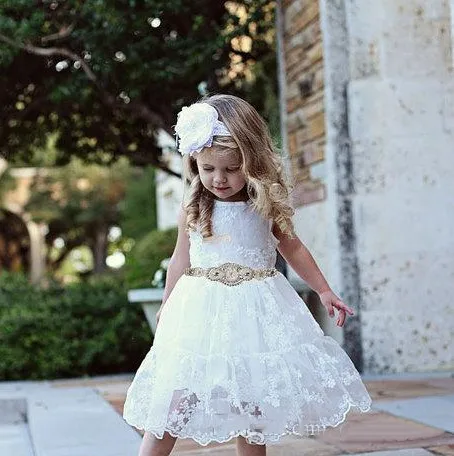 country lace flower girl dresses