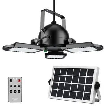 

Solar Garden Remote Control Lamp Outdoor Street Lamp Waterproof Garden Garage Split Three-head Lighting Folding Energy Receiving