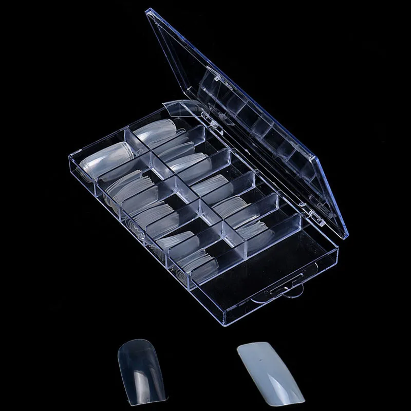 

100pcs/pack Round head Nail Art Tips Transparent/Natural False Nails Art Tips Flat Shape Pro Full Cover Manicure Fake Nails 919