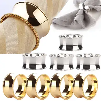 

4pcs Stainless Steel Napkin Rings for Dinners Parties Weddings Hotel Supplies Diameter 4.5cm B88