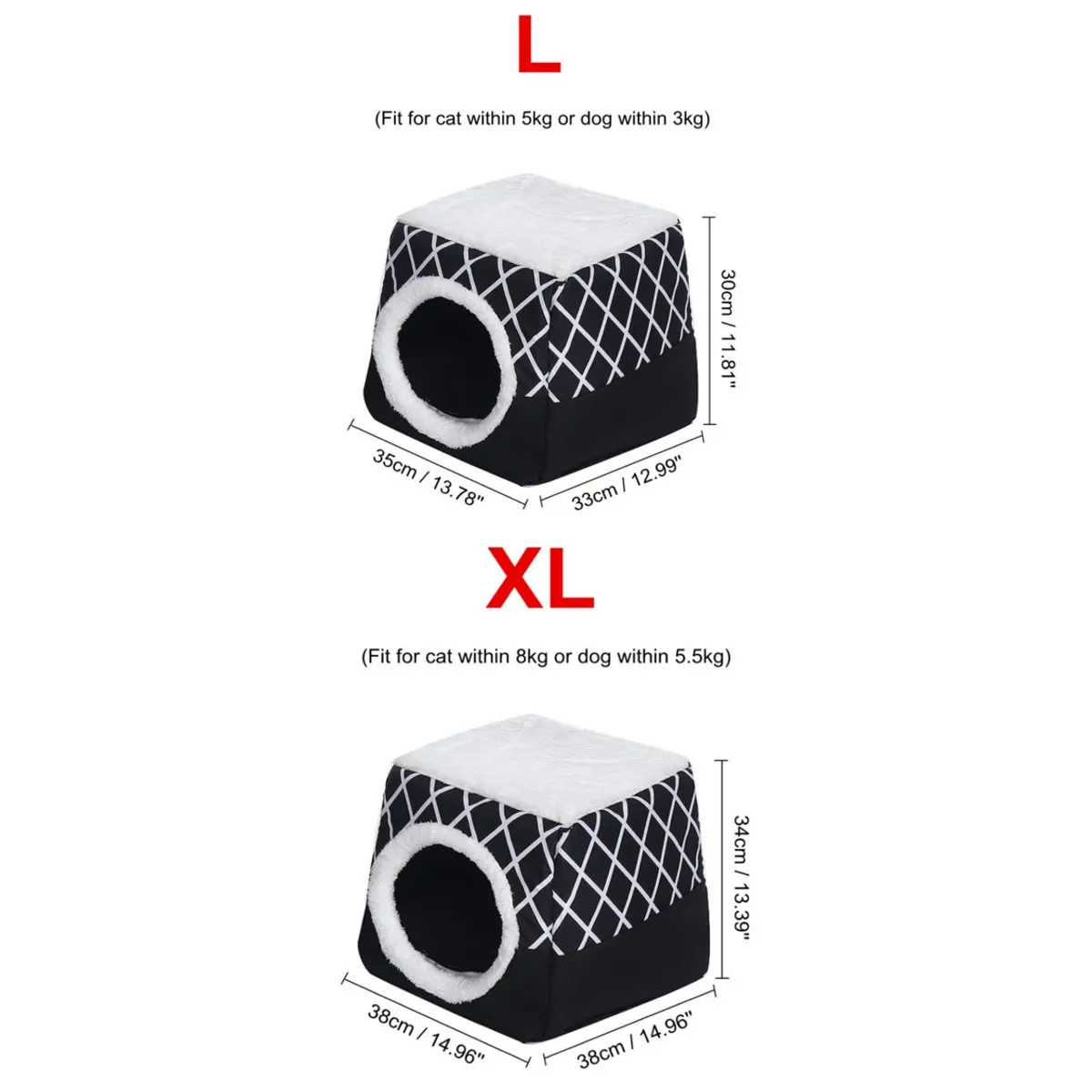 

Hot New Soft Fleece Pet House Dog Bed Multi-function Folding Detachable Winter Warmth Cat Kennels for Dogs Cats Small Animals Pr