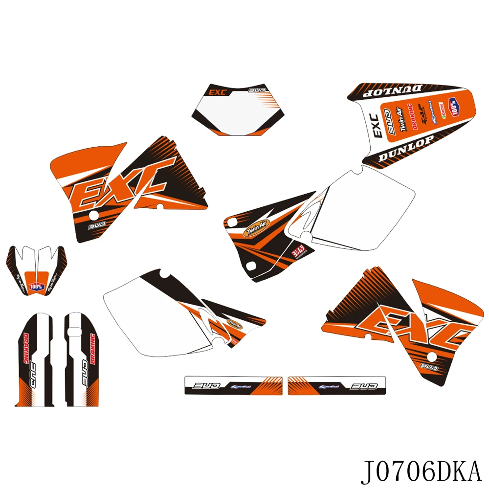 Наклейки с полным графическим рисунком Имя пользовательского Номера для KTM EXC 125
