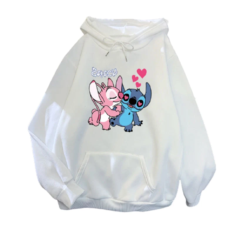 

Disney Women's Hoodie Autumn and Winter New Korean Style Loose Warm Stitch Cartoon Printed Streetwear casual Clothes