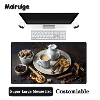 

Mairuige Big Promotion Large Size Multi-size Locked Mouse Pad Coffee morning Pattern PC Computer Notebook Desk Mat