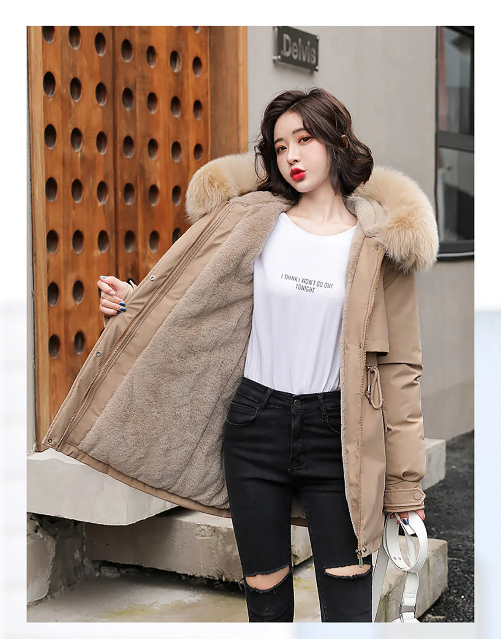 black puffer coat womens 2021 New Fashion Long Winter Coat Women Clothing Wool Liner Hooded Parkas Slim With Fur Collar Warm Winter Jacket Women petite long puffer coat