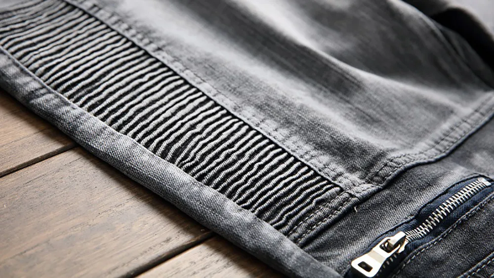 Jeans Men Biker Jean Homme Mens Men'S Classic Fashions Men's Slim Jeans Denim Folds Wash Work Frayed Trousers Zipper Basic Pants