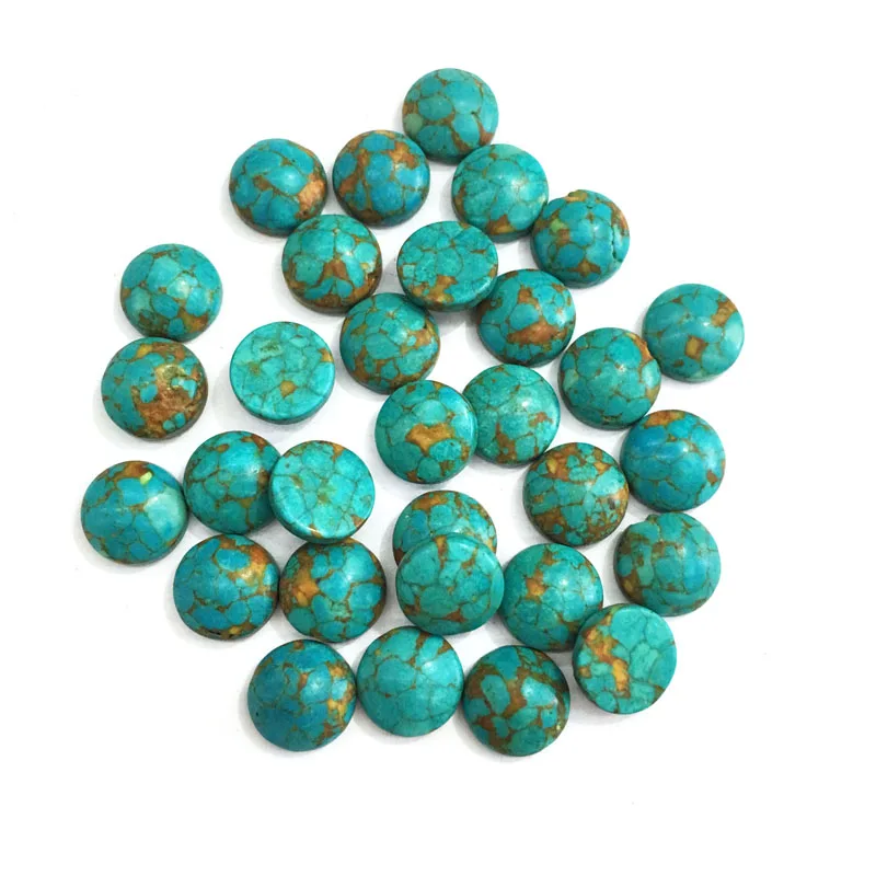 20PCS Natural Stones Blue turquoise Jade Stone Cabochon No Hole Beads for Making Jewelry DIY Ring accessories Scattered beads - Color: 1