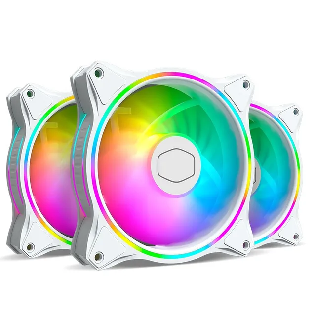 Cooler Master MF120 HALO White 3 in 1 Kit 120mm silent and colorful ARGB PWM case cooling fan support Shenguang synchronization