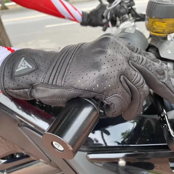 

NEW Leather Motorcycle Gloves Motocross Gloves Breathable All Season Guantes Moto Men Shockproof Motorbike Gloves Vintage