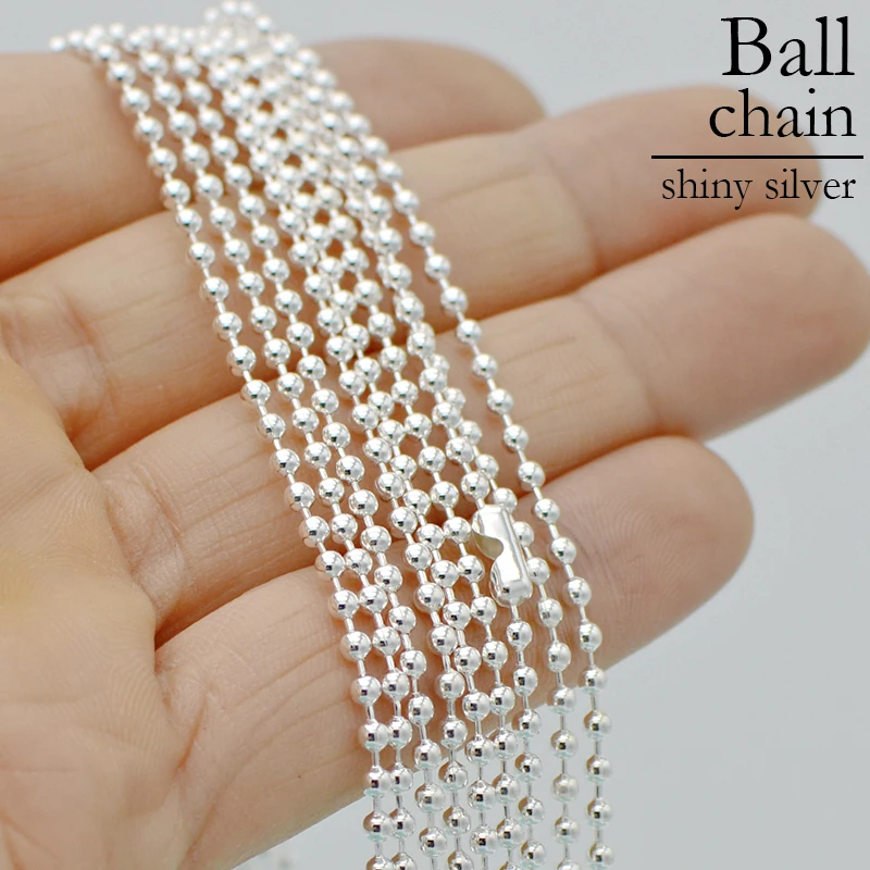 Silver Plated Ball Chain Necklaces 24 