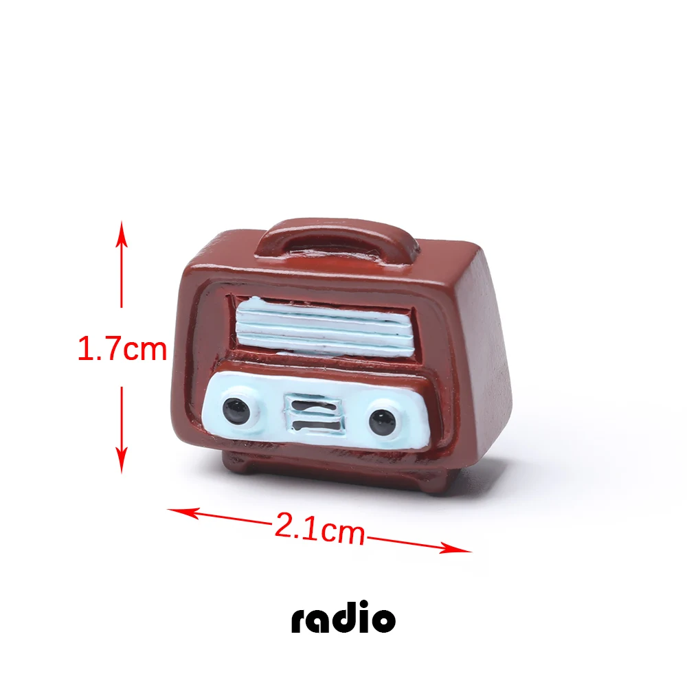 radio 1 шт. Ретро полимерная мебельная фигурка мини пианино телефон тв модель украшения для кукольного дома детская игрушка домашний сад украшения принадлежности - Цвет: radio