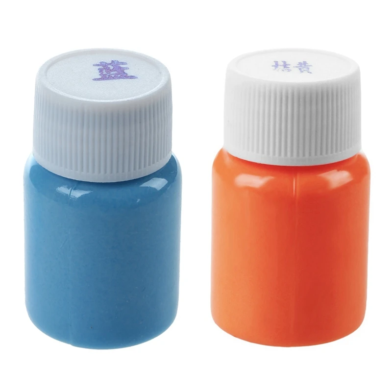 

2 Bottle 20G Glow in the Dark Acrylic Luminous Paint Bright Pigment Party Decoration DIY, Blue & Orange with Yellow
